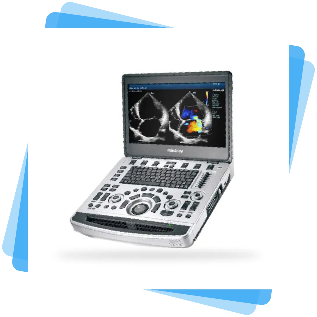 Certified pre-owned Mindray M8 Elite portable ultrasound system available for sale, offering advanced imaging features with warranty and nationwide delivery