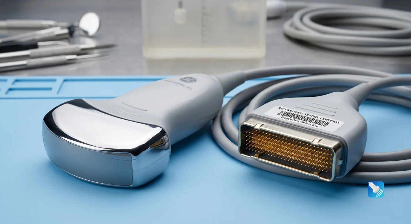 Fully tested refurbished GE healthcare ultrasound transducer ready for clinic use